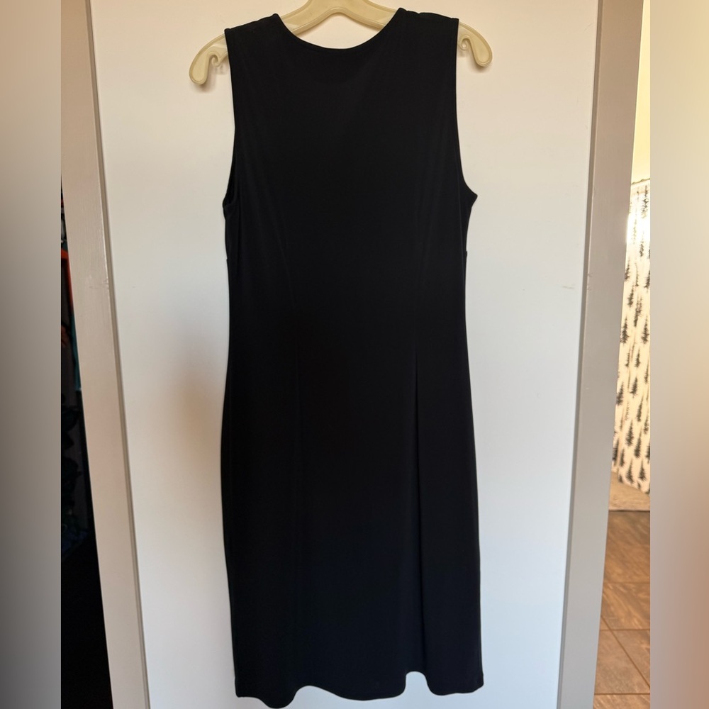 Merona Sleek Classy Twist Front Midi Black Dress Medium - Picture 4 of 4